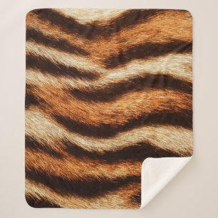 Couverture Sherpa texture de fourrure de tigre
