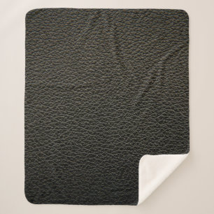 Couverture Sherpa Texture en cuir noir ou arrière - plan. abstrait, 