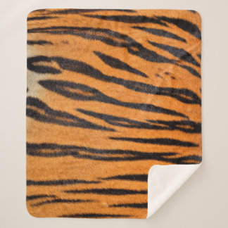Couverture Sherpa Texture réaliste de la peau du tigre.