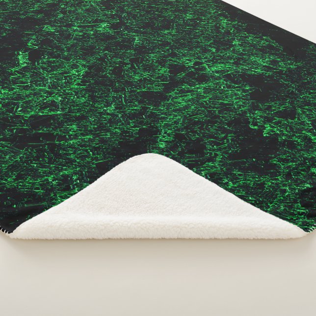 Couverture Sherpa Texture vert foncé, éponge détruite ou corrodée (3/4)
