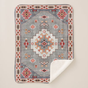 Couverture Sherpa Threads intemporels : Patrimoine Boho Geometry mar