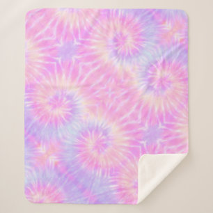 Couverture Sherpa Tiedye Pastel Rainbow Spirale Hippie Tie Dye