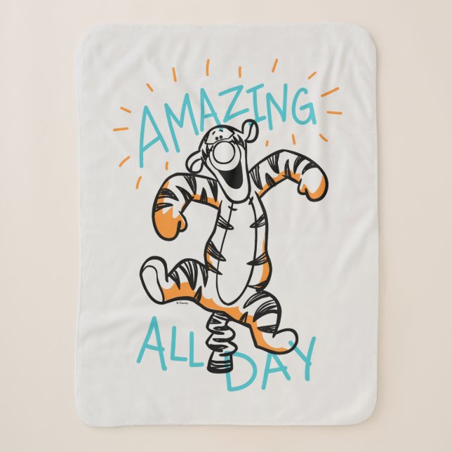Couverture Sherpa Tigger | Extraordinaire toute la journée (Devant)