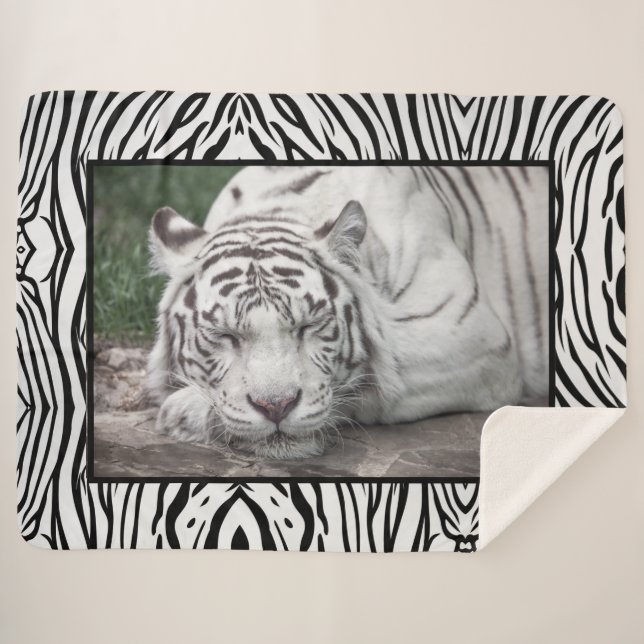 Couverture Sherpa Tigre blanc (Devant (Horizontal))