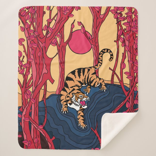 Couverture Sherpa Tigre japonais (Devant)