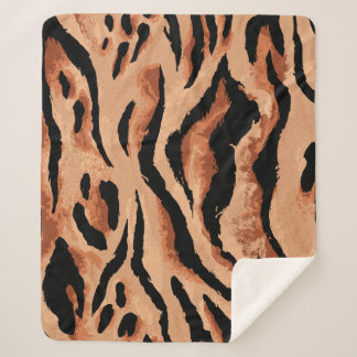 Couverture Sherpa tigre transparent, léopard motif