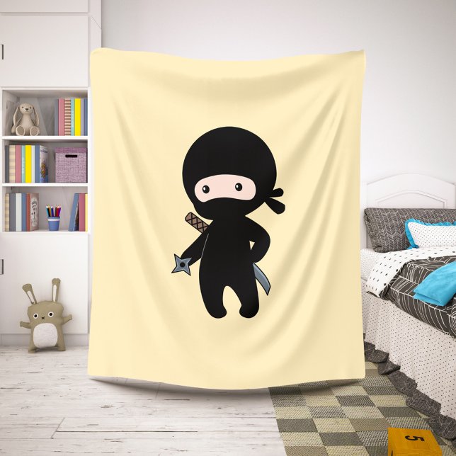 Couverture Sherpa Tiny Ninja tenant l'étoile à projeter sur Jaune (Créateur téléchargé)