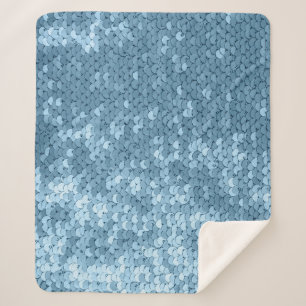 Couverture Sherpa Tissu de séquence : Séquin bleu ciel.