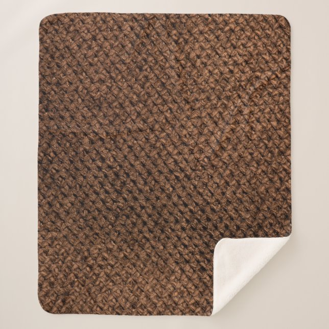 Couverture Sherpa Tissu écrasé : Élégance Brown foncée (Devant)