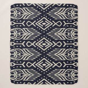 Couverture Sherpa Tissu Ikat Brodé : Élégance Ethnique.