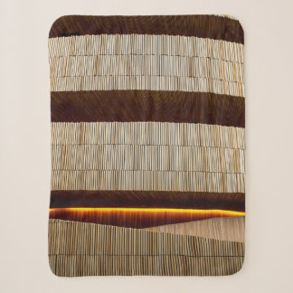 Couverture Sherpa Tissu rayé noir et blanc