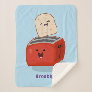 Couverture Sherpa Toast de Cute kawaii et dessin animé de grille-pai