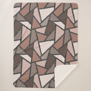 Couverture Sherpa Tons de motif en vitrail marron