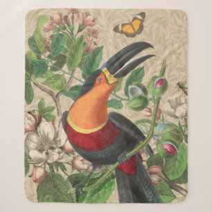 Couverture Sherpa Toucan Jungle Tropical Bird Belle antique