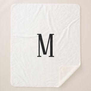 Couverture Sherpa Toute lettre   Couleurs noires et blanches ou do-i