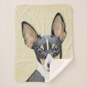 Couverture Sherpa Toy Fox Terrier Peinture - Cute Original Chien Art