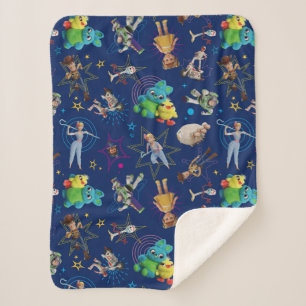 Couverture Sherpa Toy Story 4 Motif Jouets bleus