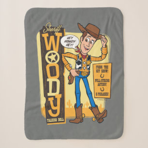 Couverture Sherpa Toy Story 4 Publicité Vintage de poupée en bois