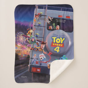 Couverture Sherpa Toy Story 4 Toys Riding RV Theatre Poster