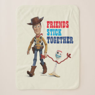Couverture Sherpa Toy Story 4  Woody & Forky Walking Together