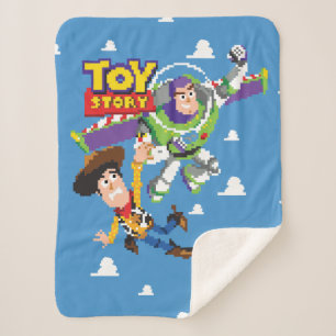 Couverture Sherpa Toy Story 8Bit Woody et Buzz Lightyear