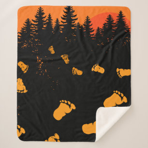 Couverture Sherpa Traces Bigfoot Au Coucher Du Soleil