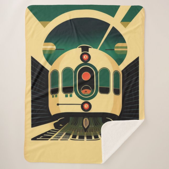 Couverture Sherpa Train Futuriste Sherpa Blanket (Devant)