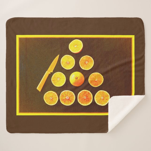 Couverture Sherpa "Triangle de demi-oranges" jolie photo. Commandez  (Devant (Horizontal))