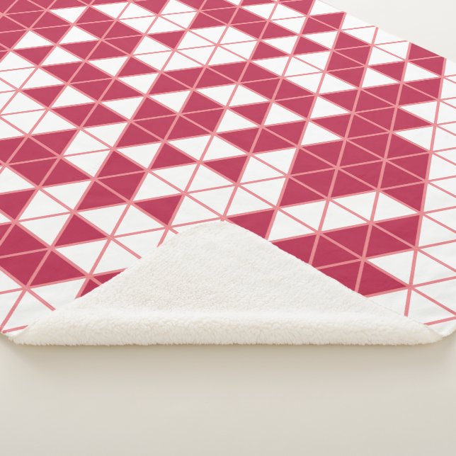 Couverture Sherpa Triangles géométriques couleur rose magenta (3/4)