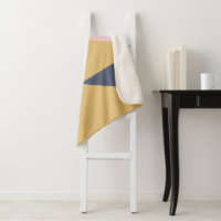 Triangles or couleur bloc avec marine et rose