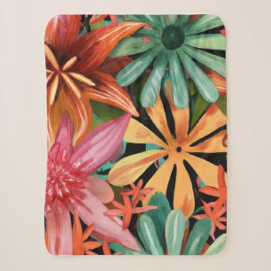 Couverture Sherpa tropical/hawaïen/floral/fleur