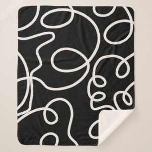 Couverture Sherpa Trucs De Brosse Abstrait Noir Et Blanc