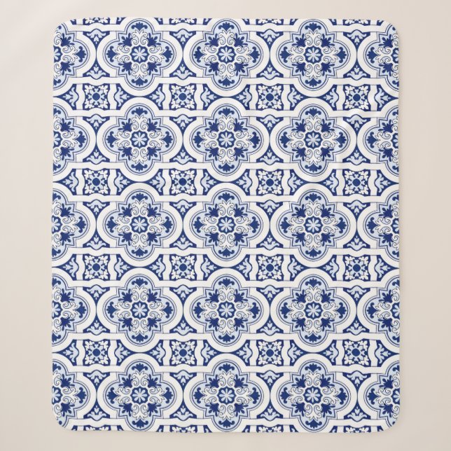 Couverture Sherpa Tuile bleue portugaise (Devant)