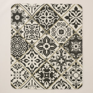 Couverture Sherpa Tuile en patchwork sans couture avec Islam, arabe,