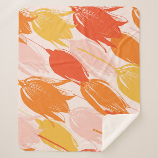 Couverture Sherpa Tulipes diagonales : Conception de couleurs claire