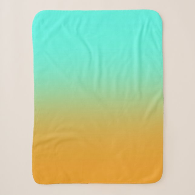Couverture Sherpa Turquoise et or (Devant)