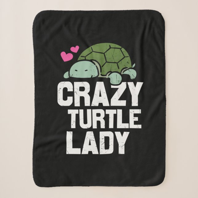 Couverture Sherpa Turtle Lover | Crazy Turtle Lady (Devant)