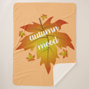 Couverture Sherpa Typographie de l'humeur d'automne feuille d'érable