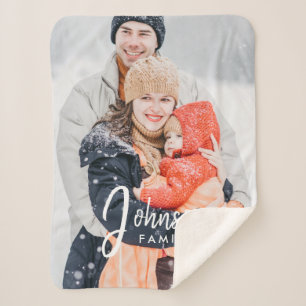 Couverture Sherpa Typographie personnalisée de la famille et des nom