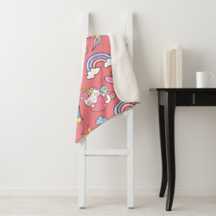 Couverture Sherpa Un Arc-en-ciel magique Unicorn Motif fête d'annive