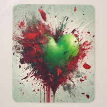 Un coeur vert vibre éclate