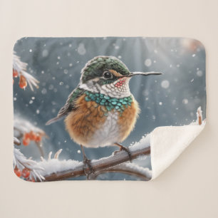 Couverture Sherpa Un colibri dans la première neige de l'hiver