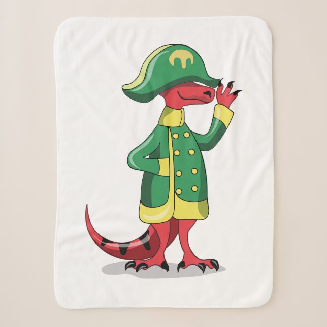 Couverture Sherpa Un Dessin Tyrannosaur Rex Habillé Comme Napoléon. (Devant)
