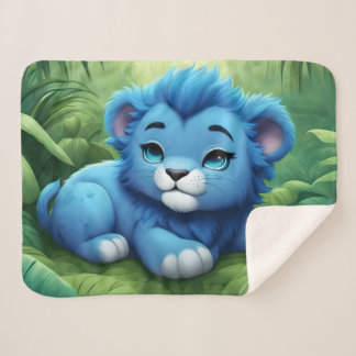 Couverture Sherpa Un Lion Bleu dans la jungle