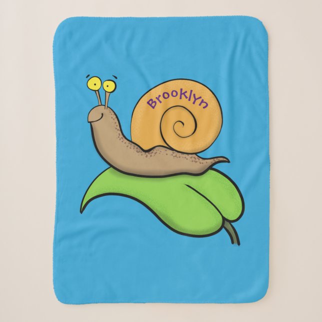 Couverture Sherpa Un mignon escargot heureux sur une illustration d' (Devant)