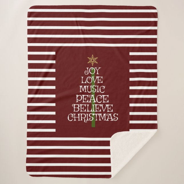 Couverture Sherpa Un mignon esprit rouge/blanc de Noël dans un arbre (Devant)