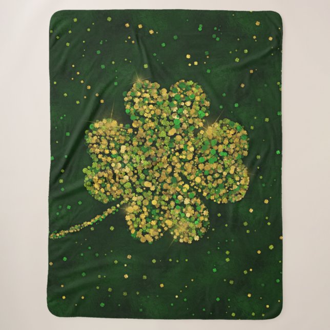 Couverture Sherpa Un Shamrock irlandais à quatre feuilles de trèfle  (Devant)