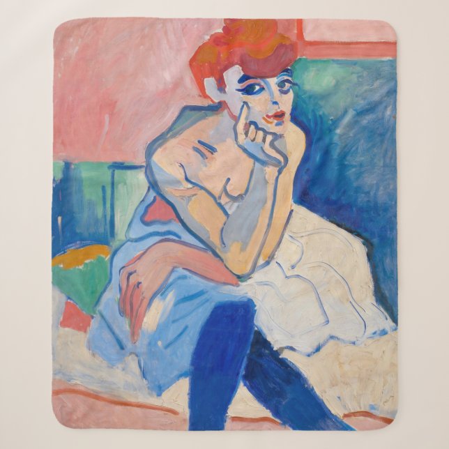 Couverture Sherpa Une femme dans une chemise | Andre Derain | (Devant)