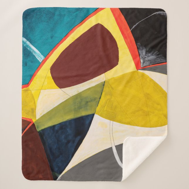 Couverture Sherpa Une Peinture Aquarelle Moderniste Abstraite. (Devant)