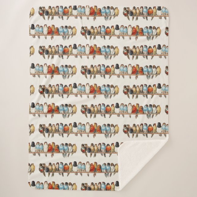 Couverture Sherpa Une perche d'oiseaux Illustration de la perche Vin (Devant)